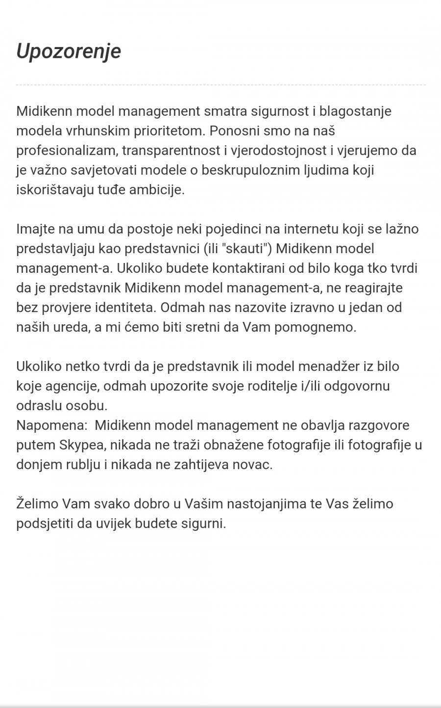 UPOZORENJE