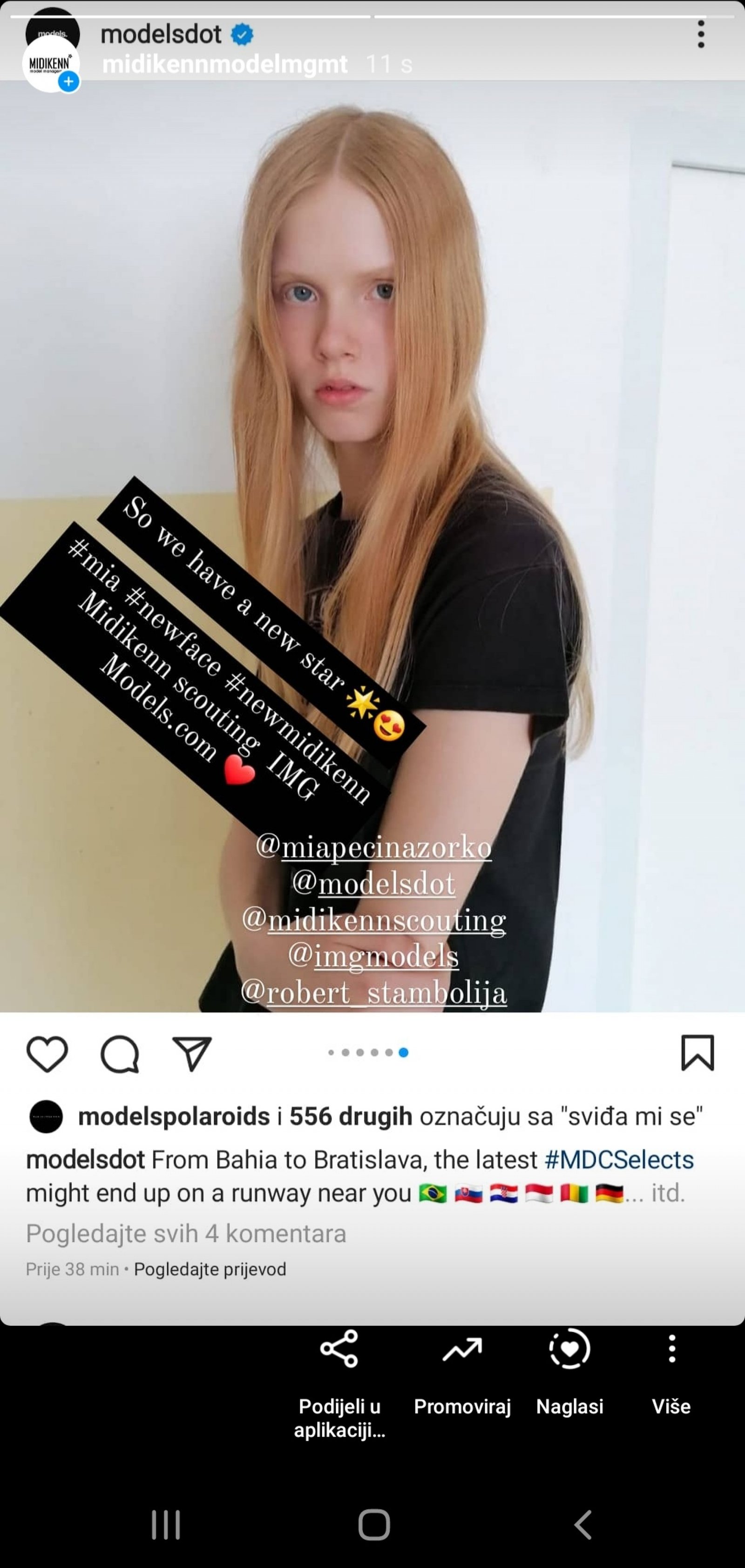 Midikennovo novo lice Mia na najprestižnijoj svjetskoj modnoj stranici Models.com 